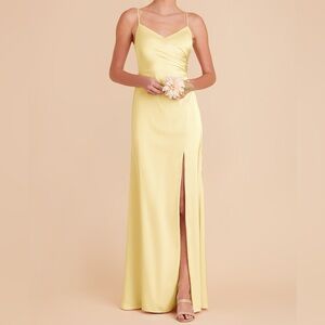 Birdy Grey NWT Catherine Dress Matte Satin Lemon Sorbet Small S